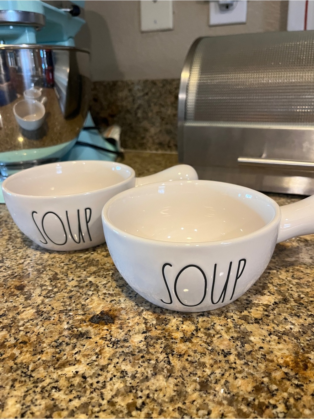 Rae Dunn Soup Bowls with Handle - Set of 2    $25